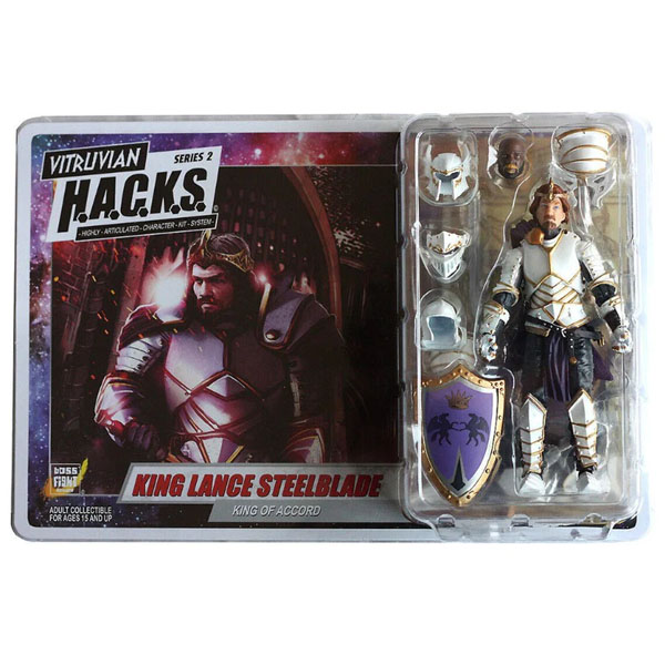 Boss Fight Studio Vitruvian H.A.C.K.S. King Lance Steelblade King of Accord 1:18 Scale Action Figure